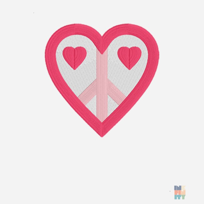 Baseball T-Shirt Love Peace Embroidery Fruit of the Loom