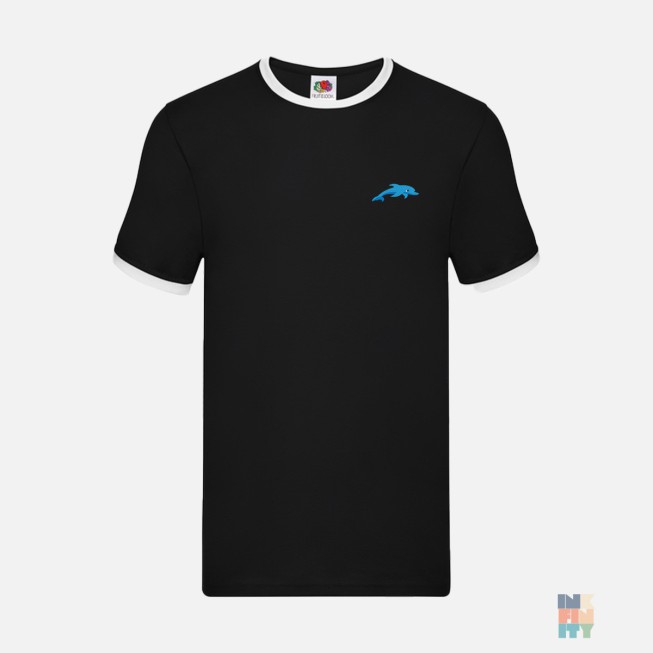 Tricou Ringer de Barbati Sea Animal Embroidery Fruit of the Loom