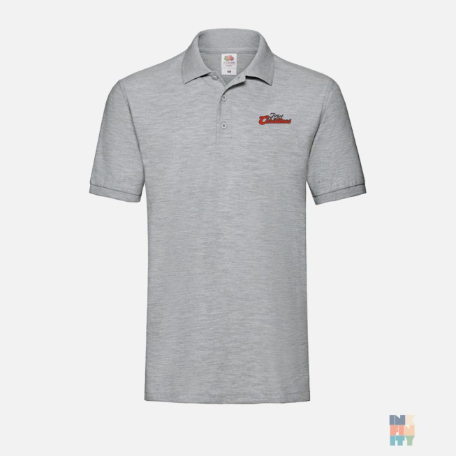 Polo Premium de Barbati Holiday Christmas Embroidery Fruit of the Loom
