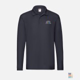 Long Sleeve Polo School Happy Embroidery Fruit of the Loom #inkfinity