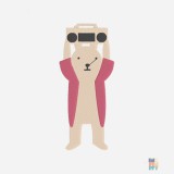 Long Sleeve Polo Cute Music Animal Embroidery Fruit of the Loom