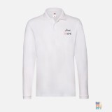 Polo de Bărbați cu Mânecă Lungă Love Home Embroidery Fruit of the Loom #inkfinity