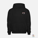 Heavy Blend Hoodie Emoji Angry Embroidery Gildan