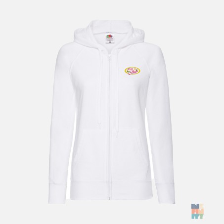 Lightweight Lady-Fit Zip Hoodie Holiday Cool Embroidery Fruit of the Loom #inkfinity
