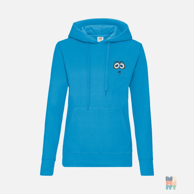 Classic Lady-Fit Hoodie Emoji Wow Embroidery Fruit of the Loom