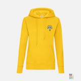 Classic Lady-Fit Hoodie Emoji Wow Embroidery Fruit of the Loom #inkfinity