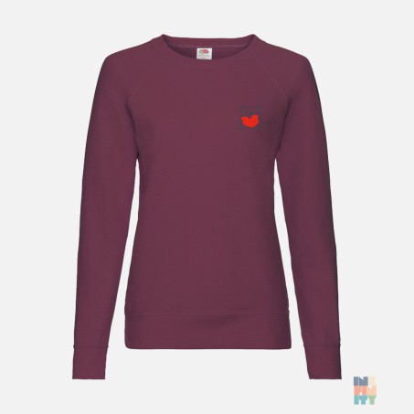 Pulover Raglan de Dama Love Cute Animal Embroidery Fruit of the Loom #inkfinity