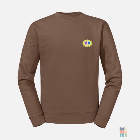 Atheltic Sweater Peace Love Embroidery Russell #inkfinity