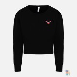 Pulover Cropped de Dama Animal Christmas Embroidery Just Hoods