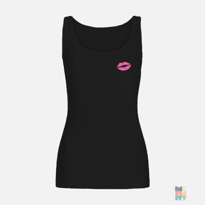 Lady-Fit Tank Top Love Kiss Embroidery Gildan