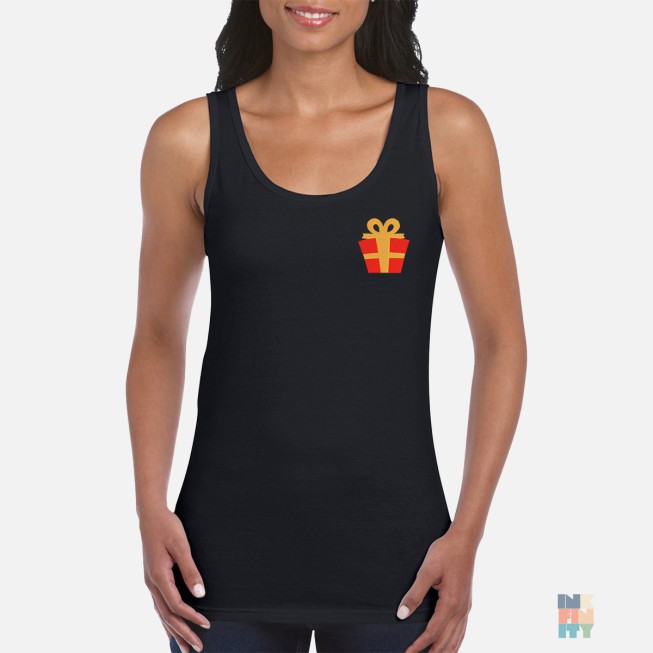 Lady-Fit Tank Top Holiday Christmas Embroidery Gildan