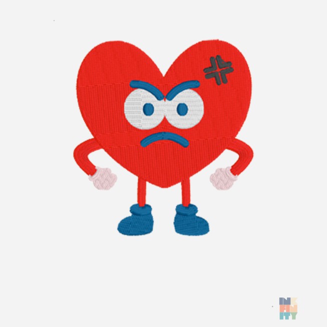 Pantaloni Scurti de Barbati Cute Love Angry Emoji Embroidery Fruit of the Loom