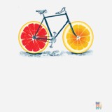 Premium T-Shirt Bicycle Orange Fruit of the Loom