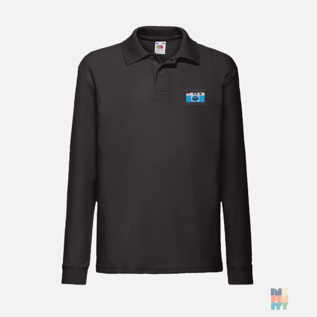 Polo cu Maneca Lunga de Copii Cool Adventure Embroidery Fruit of the Loom