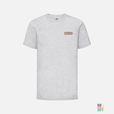 Tricou Valueweight de Copii Music Peace Love Embroidery Fruit of the Loom #inkfinity