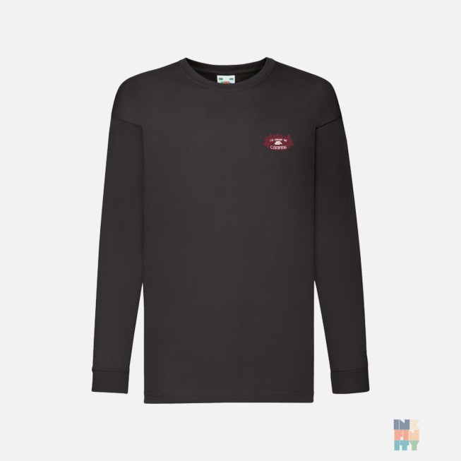 Kids Long Sleeve Camping Adventure Embroidery Fruit of the Loom