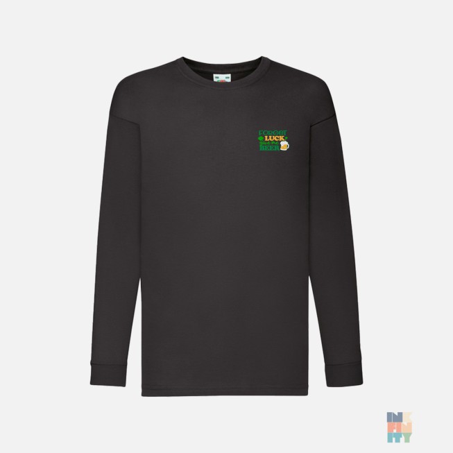 Kids Long Sleeve Holiday Funny Quote Embroidery Fruit of the Loom