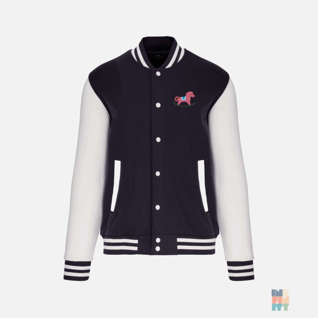 Kids Varsity Jacket Cute Animal Embroidery Kariban