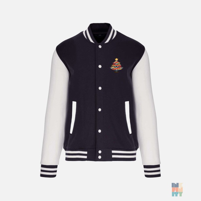 Kids Varsity Jacket Christmas Nature Embroidery Kariban