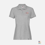 Lady-Fit Polo Food Love Funny Embroidery Fruit of the Loom