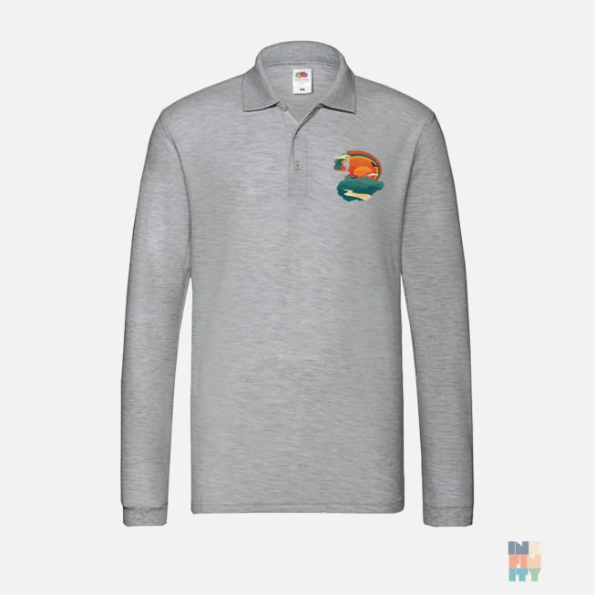 Polo de Barbati cu Maneca Lunga Hiking Adventure Fruit of the Loom