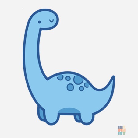 Geanta de Plaja Cute Blue Dinosaur #inkfinity