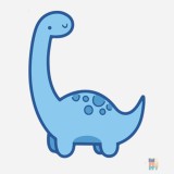 Geanta de Plaja Cute Blue Dinosaur