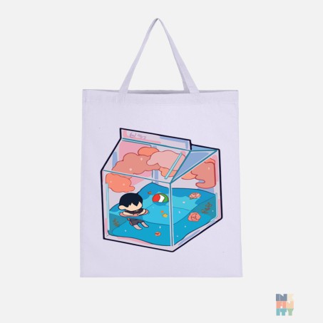 Tote Bag Short Handles Vacation Drink #inkfinity