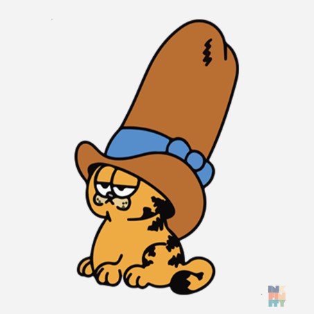 Jacheta de Barbati Long Hat Cat Fruit of the Loom #inkfinity