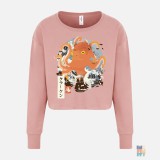 Cropped Lady-Fit Sweater Giant Octopus Just Hoods #inkfinity