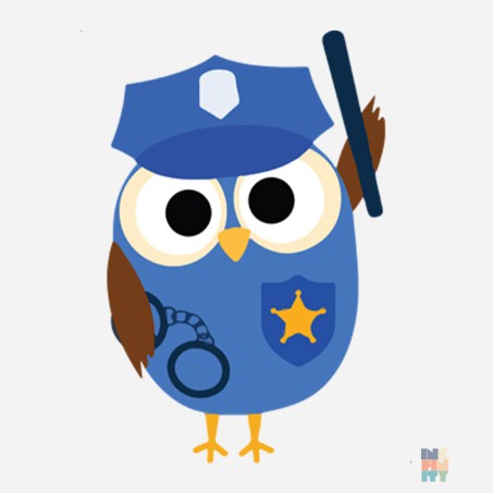 Cropped Lady-Fit Sweater Police Owl Just Hoods #inkfinity