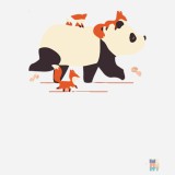 Pulover Cropped de Dama Panda Bear Walk Just Hoods