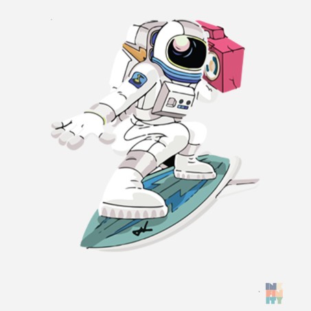 Tricou de Barbati Bumbac Premium Surfing Astronaut Gildan #inkfinity