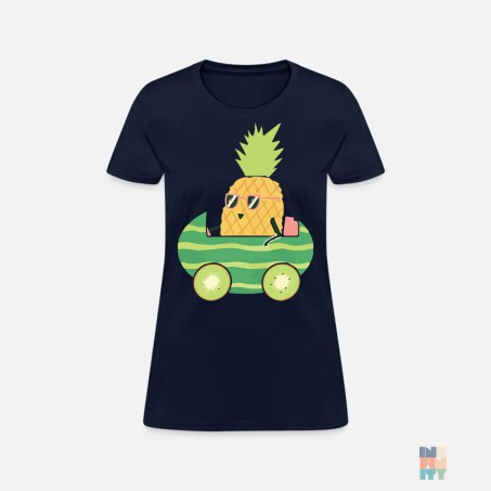 Tricou de Dama Bumbac Premium Pinapple Ride Gildan #inkfinity