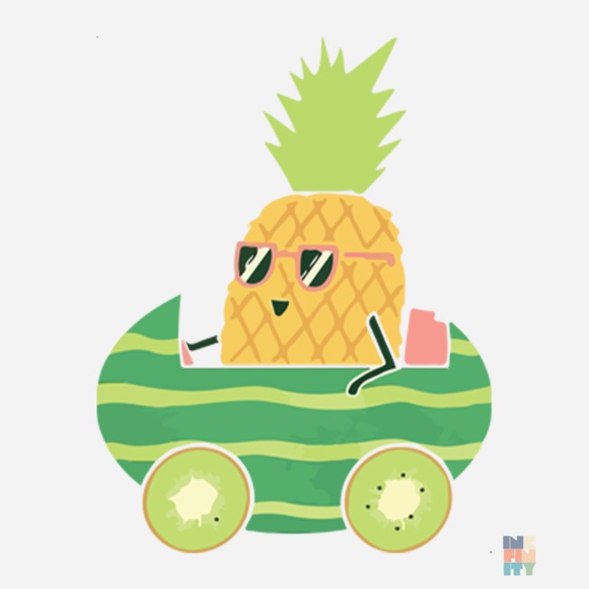 Premium Cotton Lady-Fit T-Shirt Pinapple Ride Gildan