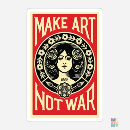 Polo cu Maneca Lunga de Copii Make Art Not War Fruit of the Loom #inkfinity
