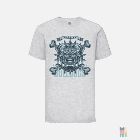 Kids Valueweight T-Shirt Bulldog Warning Fruit of the Loom #inkfinity