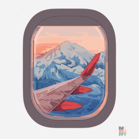 V-Neck T-Shirt Airplane View Fruit of the Loom #inkfinity