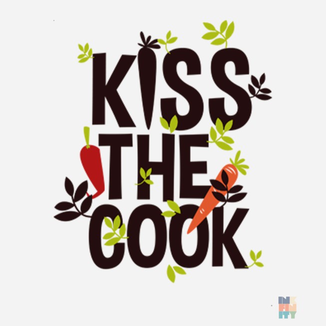Premium Cotton T-Shirt Kiss The Cook Gildan