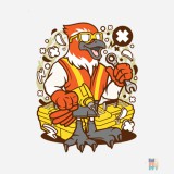 Tricou Bumbac Premium de Barbati Working Bird Gildan