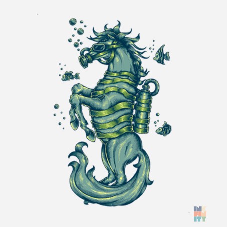 Hanorac Heavyblend de Barbati Sea Horse Gildan #inkfinity